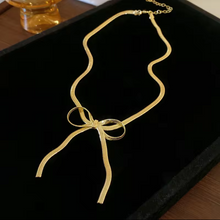 Load image into Gallery viewer, Elise Ribbon Necklace in GOLD / SILVER