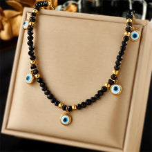 Load image into Gallery viewer, Evil Eye Beaded Chain Necklace