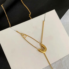 Load image into Gallery viewer, Pin Drop Lariat Chain Necklace