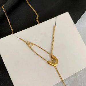 Pin Drop Lariat Chain Necklace