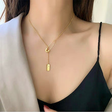 Load image into Gallery viewer, Pin Drop Lariat Chain Necklace