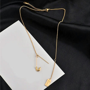 Pin Drop Lariat Chain Necklace