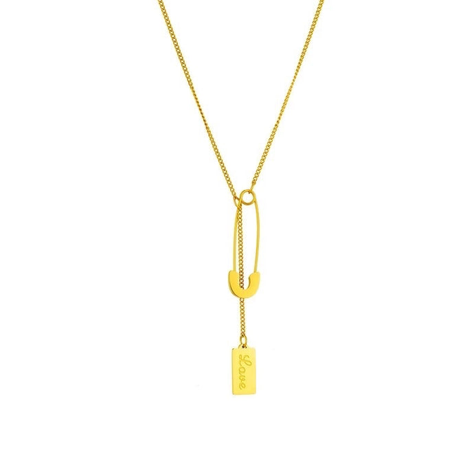 Pin Drop Lariat Chain Necklace