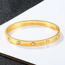 Load image into Gallery viewer, The Flat Diamond Thick Bangle