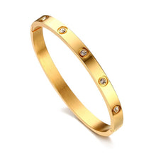 Load image into Gallery viewer, The Flat Diamond Thick Bangle