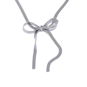 Elise Ribbon Necklace in GOLD / SILVER