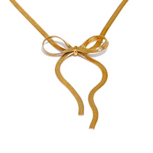 Load image into Gallery viewer, Elise Ribbon Necklace in GOLD / SILVER