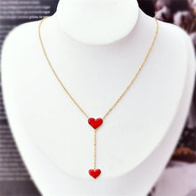 Load image into Gallery viewer, Emilia Heart Drop Necklace