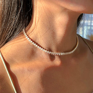 Oval Tennis Diamond Necklace