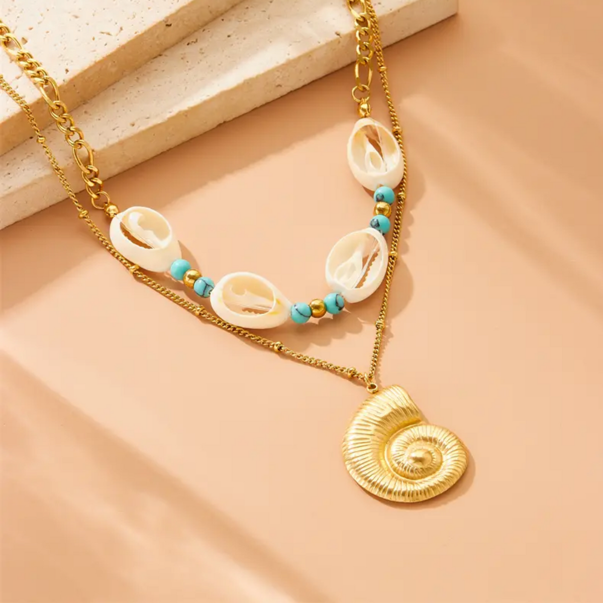 Seashell Layered Necklace – MAZEE Jewelry