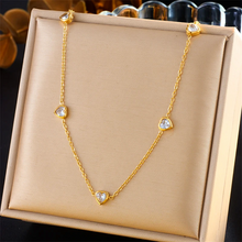 Load image into Gallery viewer, Heart Station Necklace &amp; Earrings Set