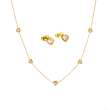 Load image into Gallery viewer, Heart Station Necklace &amp; Earrings Set