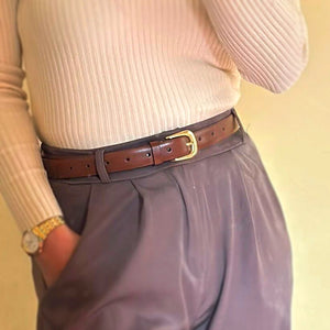 Basic Leather Belt in Choco