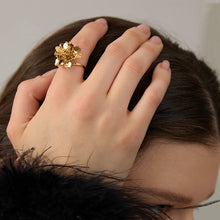 Load image into Gallery viewer, Bouquet Gold Adjustable Ring