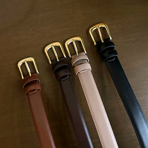 Basic Leather Belt in Choco