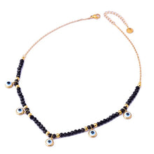 Load image into Gallery viewer, Evil Eye Beaded Chain Necklace