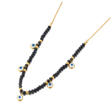 Load image into Gallery viewer, Evil Eye Beaded Chain Necklace