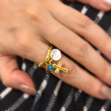 Load image into Gallery viewer, Cross Charm Adjustable Ring