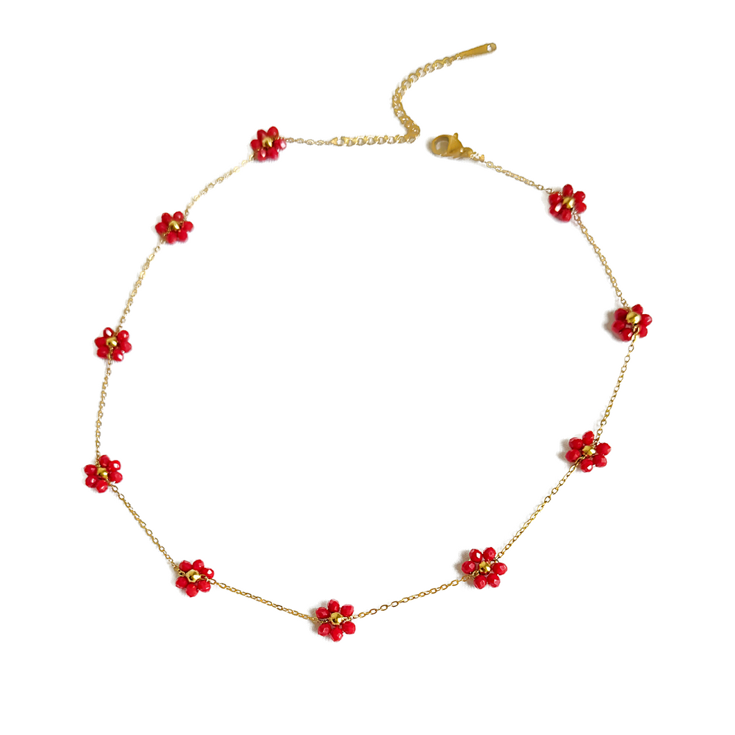 Santan Flower Necklace in Red or White