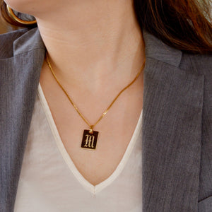 Initial Tag Chain Necklace