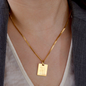 Initial Tag Chain Necklace