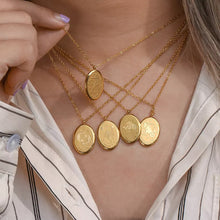 Load image into Gallery viewer, Oval Zodiac Sign Necklace