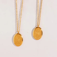 Load image into Gallery viewer, Oval Zodiac Sign Necklace