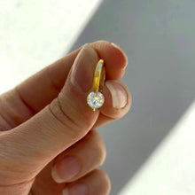 Load image into Gallery viewer, Solitaire Diamond Hoop Earrings