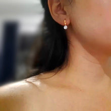 Load image into Gallery viewer, Solitaire Diamond Hoop Earrings