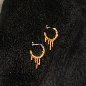 Contrast Melting Hoop Earrings