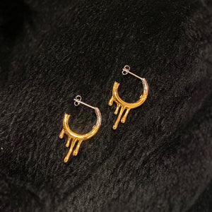 Contrast Melting Hoop Earrings