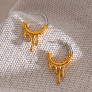 Contrast Melting Hoop Earrings