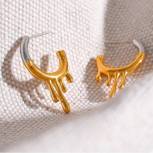 Contrast Melting Hoop Earrings