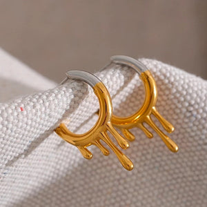 Contrast Melting Hoop Earrings