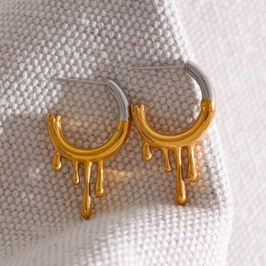 Contrast Melting Hoop Earrings