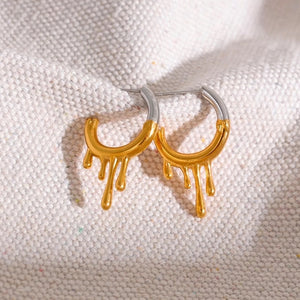 Contrast Melting Hoop Earrings