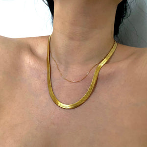 Flat Snake Chain Necklace - 20"
