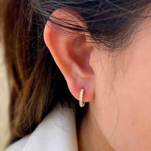 Basic Diamond Hoop Earrings