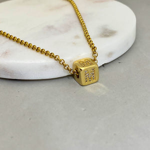 Cube Letter Diamond Necklace