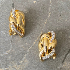 Vintage Knotted Gold Clip ons