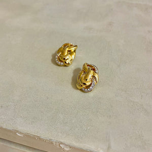 Vintage Knotted Gold Clip ons