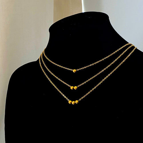 Gold Dot Ball Chain Necklace