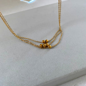 Gold Dot Ball Chain Necklace