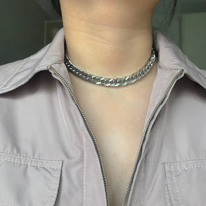 Silver Chunky Cuban Necklace