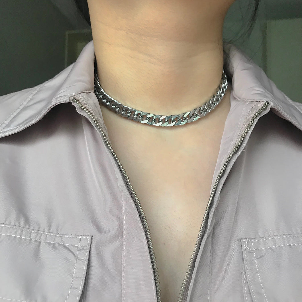 Jewelry | 925 Sterling Silver Statement Tube Curved Bar Necklace Chunky  Silver Necklace | Poshmark
