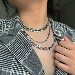 Silver Chunky Cuban Necklace